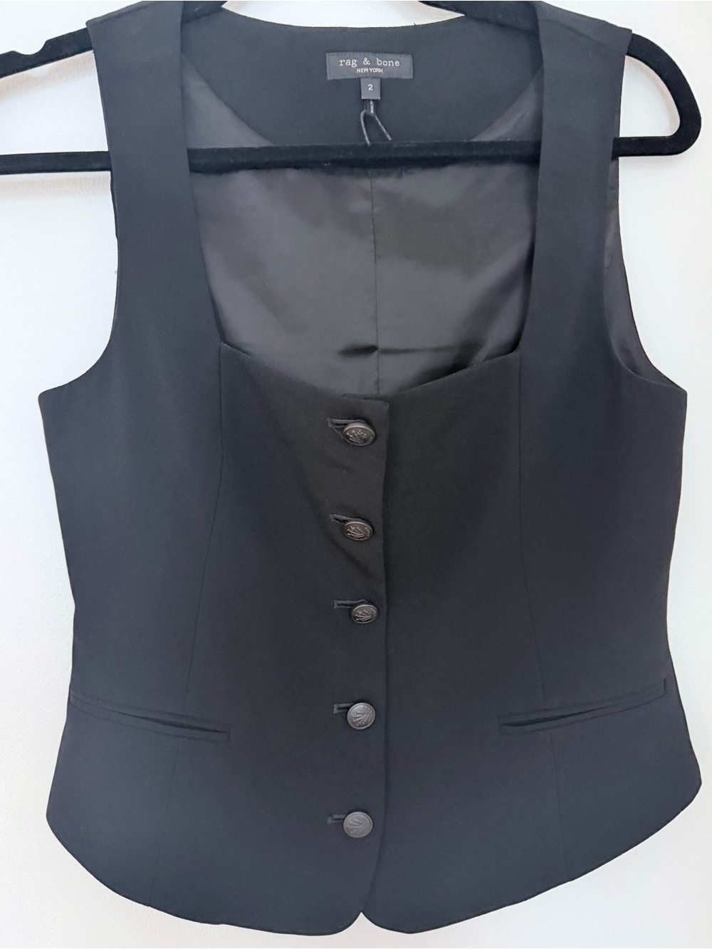 rag & bone Black Tailored Vest 2
